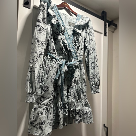 Anthropologie Ruffle Wrap Mini Dress - Picture 6 of 7